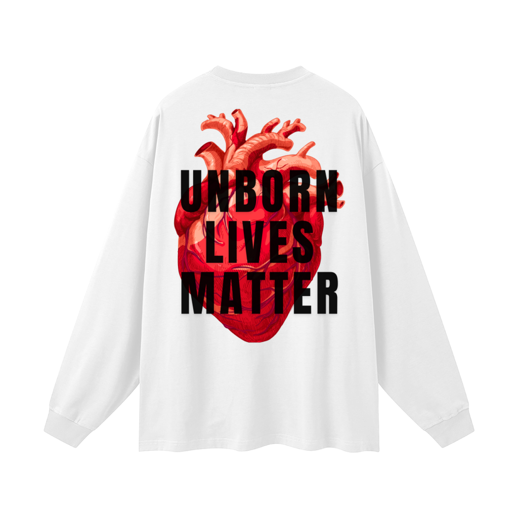 "UNBORN LIVES" Oversized Unisex Long Sleeve T-Shirt